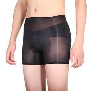 Men Transparent <b>Boxer</b> Briefs Mid-Rise Solid Color <b>Polyester</b> Quick-Drying Breathable Stealthy Bullet Separation Underwear - Product Image 5