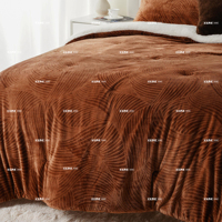 Ensemble de 3 couvertures en fausse fourrure de lapin 100% polyester, style moderne et simple, en flanelle, tricotées en velours chaud, super douces et moelleuses