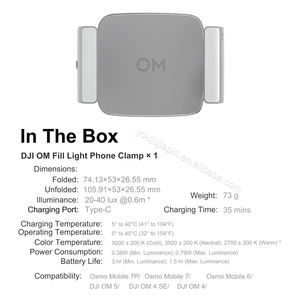 Soporte de Teléfono con Luz de Relleno <span class=keywords><strong>DJI</strong></span> OM para OM7P/OM7/M6/SE/OM5/OM4SE/<span class=keywords><strong>OM4</strong></span> |   Imprescindible para Vlogs/Streaming - Product Image 6