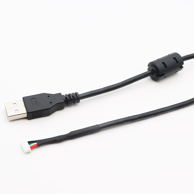 USB2.0 Male to Cpre+MX1.25mm 6-Pin Connector Cable, Fingerprint Scanner Cable, Mouse Cable, 1 Meter Black