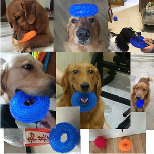Jouets à mâcher durables pour chiens, nettoyage dentaire, Non toxique, caoutchouc TPR naturel, jouets pour chiots, <span class=keywords><strong>anneau</strong></span> en cristal - Product Image 6