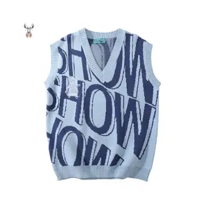 Nanteng Custom Graphic Nice Quality Sleeveless Designer School Men Vest Knitted Sweater