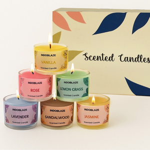Premium Acrylic Jar Scented <b>Candle</b> <b>Gift</b> <b>Set</b> of 6 Decorative Aromatherapy <b>Candles</b> for Home Decor Special <b>Gifts</b> and Events - Product Image 2
