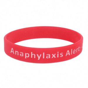 Pulsera de Silicona de Alerta a Reacciones Alérgicas, Prevención de Enfermedades, Advertencia Médica Hospitalaria, Pulseras de Goma con Frases, Regalos Promocionales - Product Image 2