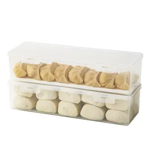 OEM/ODEM透明矩形冰箱饺子保鲜盒家用厨房储物盒带排水板