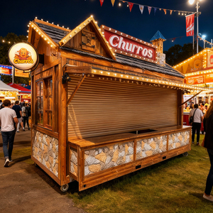 Kiosque de vente ambulante portable, stand de stockage, éclairage, résistant à la rouille, remorque alimentaire pour collations et boissons - Product Image 1