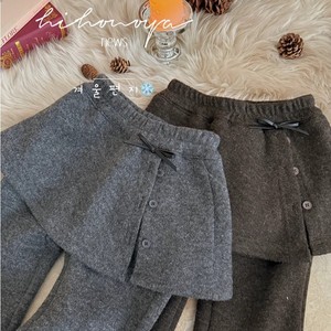 Fleece-<b>Lined</b> Flare <b>Pants</b> For Girls Gray Dark Gray One Piece Solid Color Cotton Winter Casual Skirt <b>Pants</b> Baby Bottoms - Product Image 4