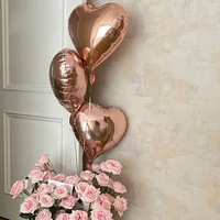 Holiday Love ballon en aluminium ballon en forme de coeur de 18 pouces boîte cadeau bouquet matériaux d'emballage décoration de fête