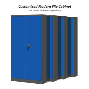 Mueble de Oficina Moderno de Fábrica, Armario Metálico de Acero con Doble Puerta Blanca, Estantes Ajustables y Cerradura, para Exteriores - Product Image 5