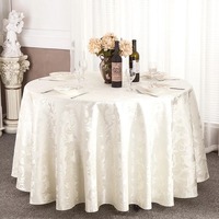 Nouveau produit en gros : Nappe imprimée en polyester jacquard damassé floral de 132 pouces pour tables rondes, idéale pour la décoration de mariage