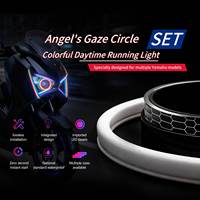 Feux de jour LED Angel-eye Halo 2,5, 3, 11, 17, 23 pouces pour motos, avec contrôle par application, éclairage d'ambiance pour voitures