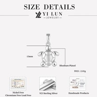 Hypoallergénique Fine Cadeau Bijoux En Argent Sterling Tortue Pendentif Collier Charme Minimaliste Animal Bijoux pour Femmes/Hommes