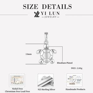 Hadiah indah Hypoallergenic perhiasan liontin kura-kura perak murni kalung pesona hewan minimalis perhiasan untuk wanita/pria - Product Image 6