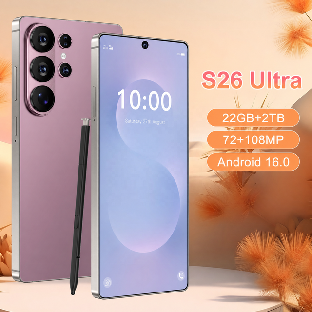 High Quality S 26 Ultra 22GB+2TB Smartphone High Quality Android 16 Mobile Phones Global Version Big Screen S 26 ultra Cellphone