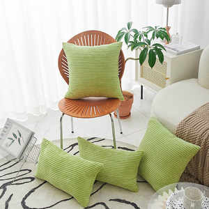 Fodere per cuscini a righe morbide all'ingrosso fodera per <span class=keywords><strong>cuscino</strong></span> <span class=keywords><strong>verde</strong></span> 45*45 per federe Decorative per divani per sedie - Product Image 2