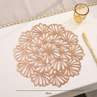 Napperon isolant Ychon en gros, décoration de table de fête, napperon de luxe en PVC moulé par injection doré pour mariage