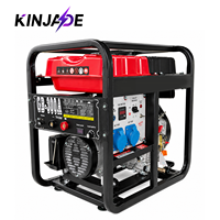 Générateur diesel à fréquence variable 8kVA/20-300A, machine de soudage intégrée, démarrage électrique, construction, alimentation de secours d'urgence