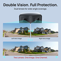 Cámara de Seguridad IP PoE Panorámica de 180 Grados con Doble Lente ColorVu Compatible con Hik, 4MP 8MP, Metálica, para Exteriores, Tipo Bala, CCTV