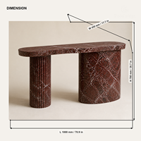 Table console en pierre naturelle personnalisée, double monolithe, pour projets d'hôtels et de villas