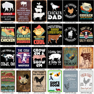 Rustique maison ferme 20*30CM Vintage métal signes en gros personnalisé ferme mur décor signe frais oeuf étain signe Animal métal affiche - Product Image 4