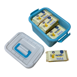 Lingettes humides antibactériennes lavables mini toilettes, soins quotidiens, sans alcool, lingettes humides bon marché, 10 paquets avec mini boîte de rangement - Product Image 2