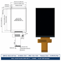 Módulo LCD TFT IPS de 3.52 Pulgadas, 320x480, MCU, Interfaz Paralela de 16 Bits, 480 Nits, Alto Brillo, Normalmente Negro, para Sistemas Integrados