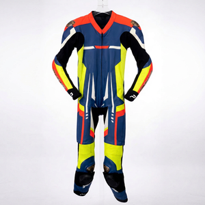 Combinaison de course pour moto en cuir véritable de vache/canguro Ramaha pour homme, 1 pièce, équipement de course en cuir pour la course sur circuit, niveau 2 CE - Product Image 1
