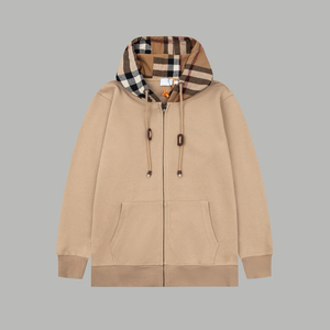 Chaqueta de Invierno para Hombre, Estilo Bomber Vintage Burberry, Diseño de Lujo, Casual, Color Caqui con Patrón a Cuadros, con Capucha, Resistente al Viento - Product Image 1