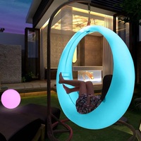 Chaise Balançoire LED Lumineuse Artistique IP65 Étanche RVB à Changement de Couleur Télécommandée pour Extérieur Demi-Cercle