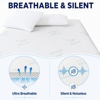 Protège-matelas imperméable AOSEN en bambou 3D avec couche d'air, respirant et doux, style drap-housse à poches profondes
