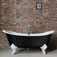 Baignoire autoportante ovale classique de 72 pouces en fonte émaillée blanche, double extrémité, luxueuse, pour bain profond, durable 50 ans, portable