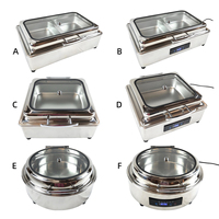 FLEY Chauffe-Plat Électrique Rectangulaire pour Buffet, 9L, en Acier Inoxydable, pour Hôtels, Restaurants et Traiteurs