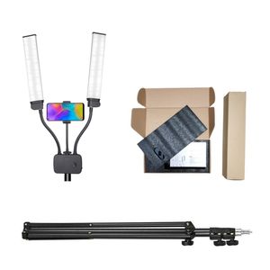 Kit de iluminación LED ajustable de 2 brazos para estudio de fotografía con soporte de luz trípode Luz de relleno de Vídeo fotográfico - Product Image 1