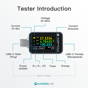 Tester di Potenza Power Z C240, Monitor in Tempo Reale di Tensione/Corrente/Potenza/Energia <span class=keywords><strong>per</strong></span> Telefoni Cellulari <span class=keywords><strong>iPhone</strong></span> e Dispositivi Android - Product Image 3