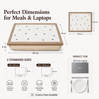 Plateau de service moderne et léger pour pouf, imprimé sur mesure, avec cadre en bois, rembourré, pour repas TV, plateau de service souple pour repas, vente en gros