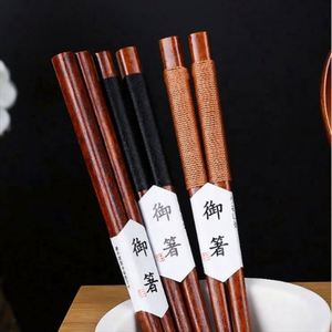 Ensemble de couverts portables en bois de Nanmu massif, style japonais, anti-brûlure, pour cuisine, comprenant cuillère, fourchette et baguettes - Product Image 6