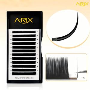 ขนตาปลอม A-RIX รุ่นพรีเมียม แบบแบน รูปทรงวงรี งอน L ปลายแยก สีเทาดำด้าน นุ่มพิเศษ ขนแคชเมียร์ สำหรับต่อขนตาแบบเส้นต่อเส้น ขายส่ง - Product Image 5