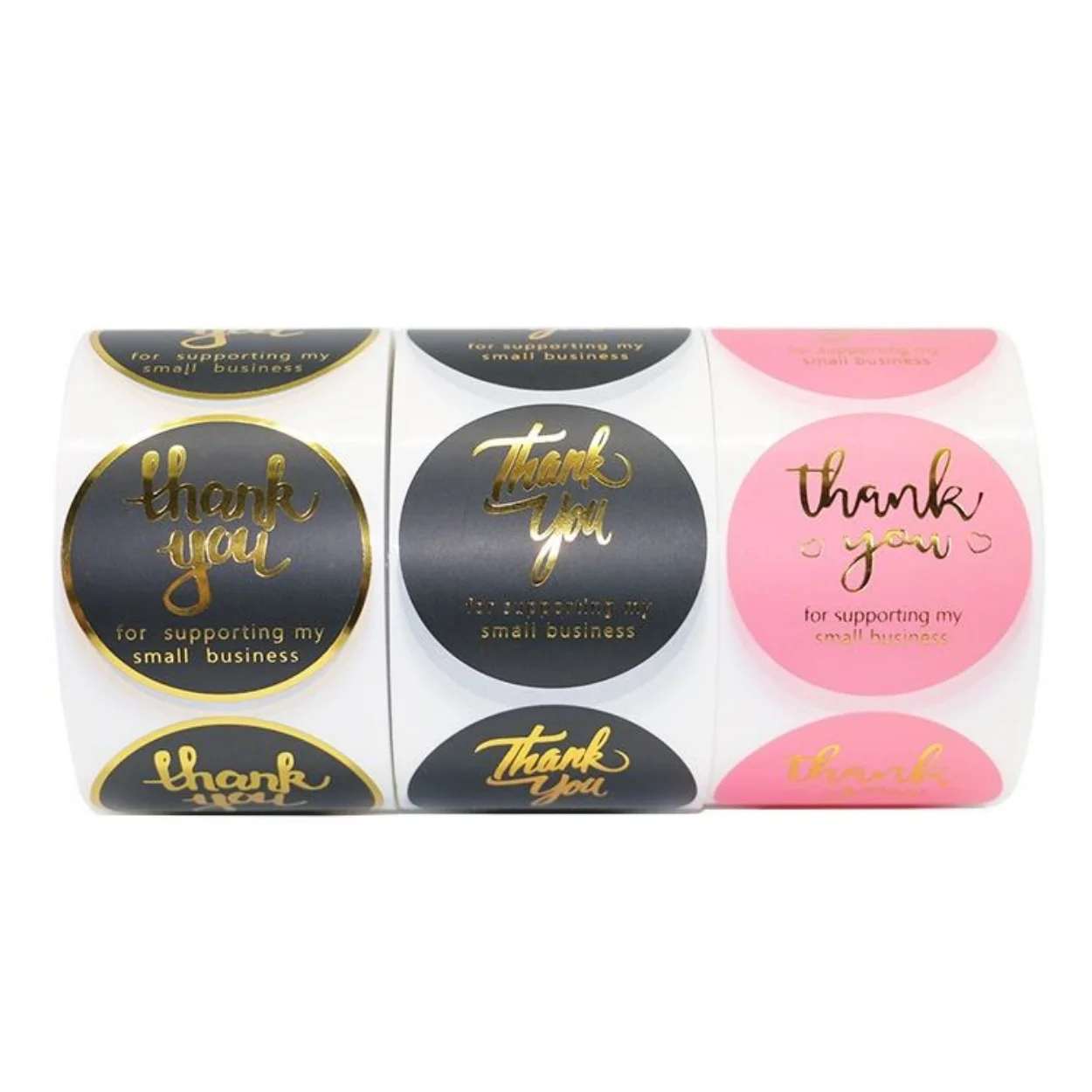 Customized Thank You Sticker for Seal Labels Round Floral Multi Color Labels Sticker Private Design Waterproof Sticker Roll