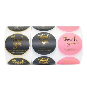 Customized Thank You Sticker for Seal <b>Labels</b> Round Floral Multi Color <b>Labels</b> Sticker Private Design Waterproof Sticker Roll - Product Image 1