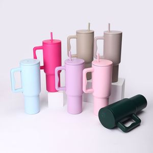 <b>40oz</b> H4.0 <b>Handle</b> Car Travel <b>Tumbler</b> Vacuum Mug Lid Straw Non-Slip Base OEM ODM Custom Color - Product Image 1