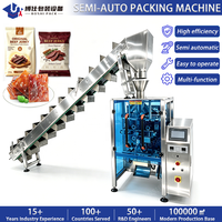 Machine d'emballage verticale semi-automatique VFFS pour viande séchée (bœuf, porc) en sachets oreillers et pochettes