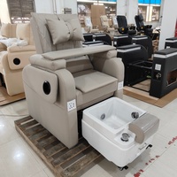 Station de pédicure portable avec bain de pieds massant, bassin sans tuyauterie, repose-pieds réglable et équipement de salon inclinable