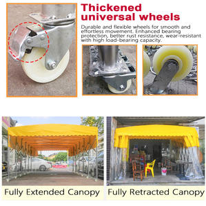 Toldo plegable móvil retráctil de empuje para tienda de almacén con refuerzo de alambre de acero - Product Image 5