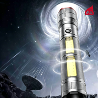 Lampe torche de camping extérieure ultra-résistante à haute intensité, étanche, longue autonomie, design en alliage d'aluminium, portable