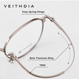 Veithdia Full Rim Titanium Eyeglasses <b>Frame</b> Geometric Minimalist Design Unisex Blue Light Protection Anti Uv - Product Image 3
