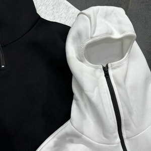 <span class=keywords><strong>Leika</strong></span> hommes fermeture éclair personnalisé français éponge plaine hommes intégré respirant V2 Ninja demi fermeture éclair cagoule sweats à capuche - Product Image 3