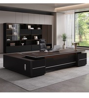Meubles de bureau de luxe légers en gros, design moderne, bureau en forme de L, table de direction avec armoire, pour PDG et travail