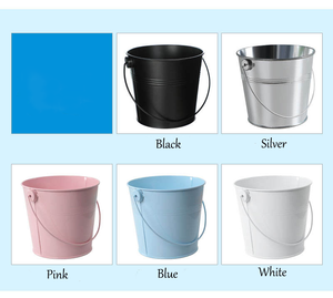 <strong>Galvanised</strong> Iron Metal <strong>Bucket</strong> Pail With Handle Kids Sand <strong>Bucket</strong> Flower <strong>Bucket</strong> for Home and Garden Decoration - Product Image 2