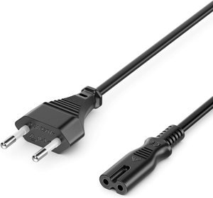 유럽식 전원 코드, 18 AWG 전원 케이블이 있는 교체용 전원 코드, 1.5M 유럽식 플러그 전원 코드, 검정색 - Product Image 2