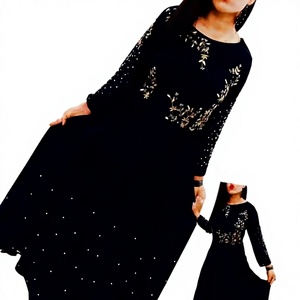 Nouvelle robe de soirée style Anarkali, richement brodée, en georgette, pour mariage et occasions spéciales, style indien et pakistanais. - Product Image 1